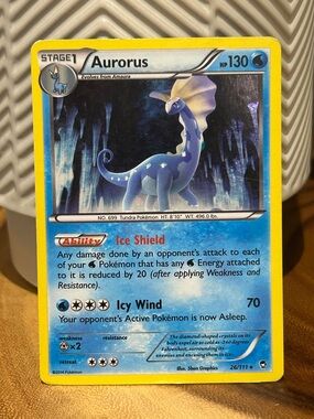 Pokemon Aurorus, 2014, XY, Reverse Holo, Collectible, Fan Favorite